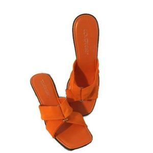 Cover Girl Orange Slide On Sandals